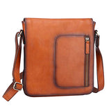 Banuce Small Vintage Full Grains Italian Leather Messenger Bag for Men Women Business Shoulder