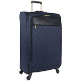 Kenneth Cole Reaction KC-Street 28" Lightweight Softside Jacquard Expandable 4-Wheel Spinner Checked Suitcase, Navy
