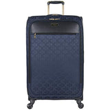 Kenneth Cole Reaction KC-Street 28" Lightweight Softside Jacquard Expandable 4-Wheel Spinner Checked Suitcase, Navy