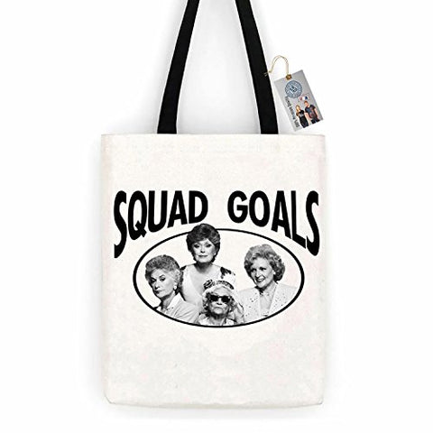 Golden Girls TV Show Squad Goals Cotton Canvas Tote Bag Carry All Day Bag