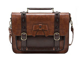 ECOSUSI Vintage Crossbody Messenger Bag Satchel Purse Handbag Briefcase for Women & Girl, Coffee