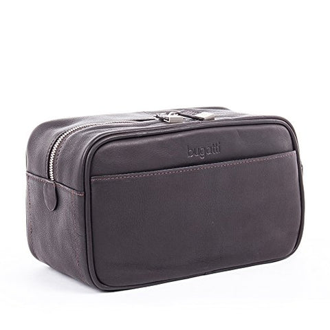 Bugatti Sartoria Top Grain Leather Toiletry Bag, Colombian Leather, Brown