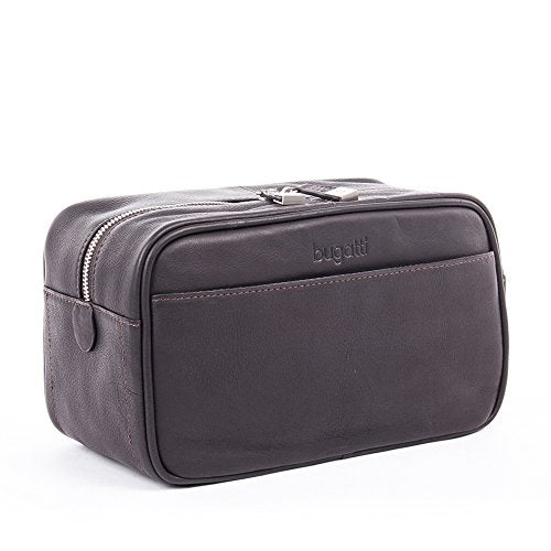Bugatti Sartoria Top Grain Leather Toiletry Bag, Colombian Leather, Brown