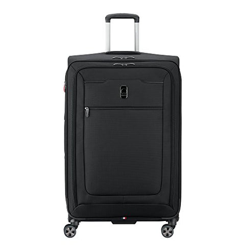 Delsey Luggage Hyperglide Large Checked Luggage Lightweight Spinner Suitcase, Black