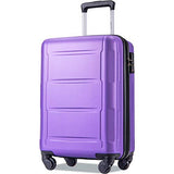 Merax Luggage Set Expandable 3 Piece Sets with TSA Lock, Lightweight Hardside Luggage with Spinner Wheels (Purple)