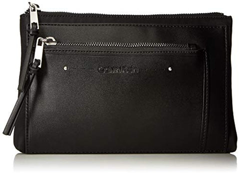 Calvin Klein Lane Nylon Key Item Belt Bag Fanny Pack, black/silver