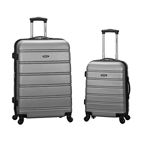 Rockland Luggage 20 Inch And 28 Inch 2 Piece Expandable Spinner Set, Silver