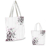 Floral canvas messenger bag Grunge Flower Motif with Swirled Leaves Florets Paintbrush Illustration