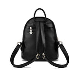 Women Fashion Cute Leather Laides Shopping Bag Casual Backpack Travle Backpack For Girls Black