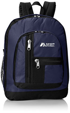 Everest Double Main Compartment Backpack, Navy, One Size