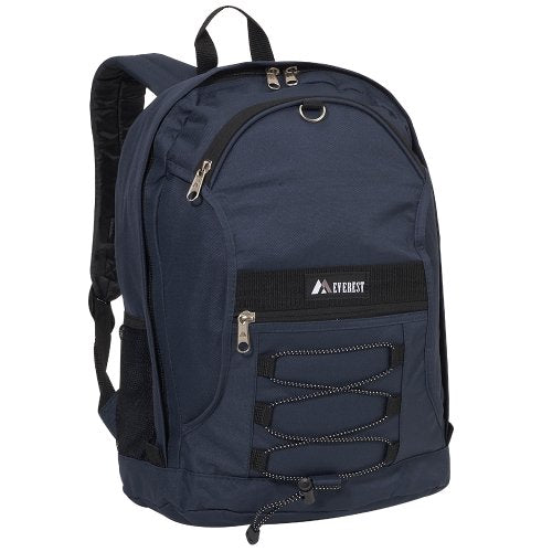Everest Luggage Two Tone Backpack With Mesh Pockets, Navy, Medium