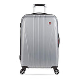 SwissGear 7585 Hardside Spinner Luggage, Silver, Checked-Medium 23-Inch