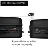 Fochier 3 piece Luggage Set Expandable Lightweight Spinner Suitcase with TSA Lock