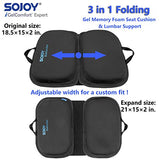 Sojoy iGelComfort 3 in 1 Foldable Gel Seat Cushion Featured with Memory Foam (A Must-Have Travel Cushion! Smart, Easy Travel Cushion) (Size: 18.5" x 15" x 2")