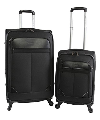 Perry Ellis Men'S Tribute Carry On/Check In Spinner Luggage Set, Black