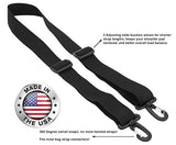 Made In Usa Black Poly Webbing Replacement Travel Luggage Bag Adjustable Shoulder Strap 1.5"W X