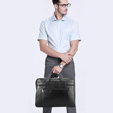 BAIGIO Men's Briefcase Real Calfskin Leather Laptop Bags Messenger Bags Multi-Pocket Business