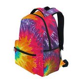 XMCL Tie Dye Durable Backpack College School Book Shoulder Bag Travel Daypack for Boys Girls Man Woman