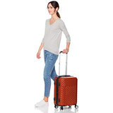 AmazonBasics Geometric Travel Luggage Expandable Suitcase Spinner with Wheels and Built-In TSA Lock, 20 Inch - Orange