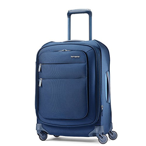Samsonite Flexis Expandable Softside Carry On Luggage with Spinner Wheels, 20 Inch, Carbon Blue