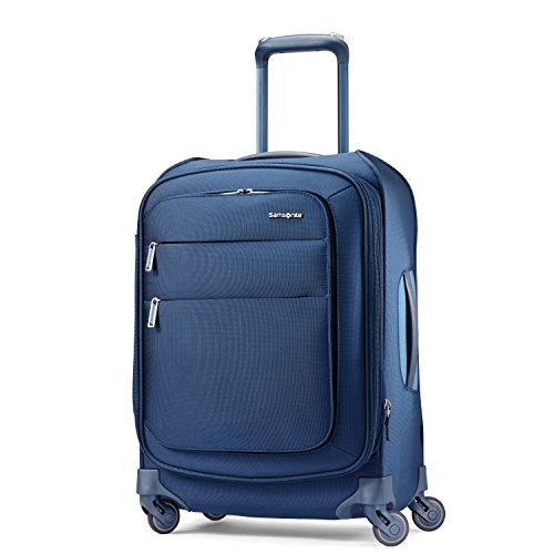 Samsonite Flexis Expandable Softside Carry On Luggage with Spinner Wheels, 20 Inch, Carbon Blue