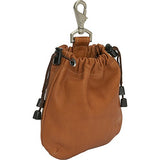 Piel Leather Drawstring Pouch, Saddle, One Size