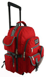 Rolling Backpack Wheeled School Backpack Book Bag Daypack with multiple Pockets Red