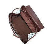 Cartoon Panda Bamboo Women's Genuine Leather Backpack Bookbag School Shoulder Bag