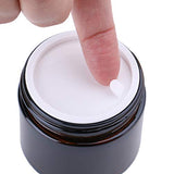 2 oz Round Glass Jars (6 Pack) - Empty Cosmetic Containers with Inner Liners, black Lids and
