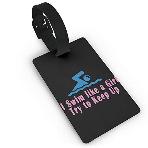 Luggage Tags - I Swim Like A Girl Swimming Travel Baggage ID Suitcase Labels Accessories 2.2 X