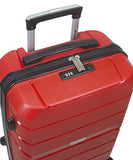 Dejuno Ark 3-Piece Lightweight Hardside Spinner Luggage Set-Red