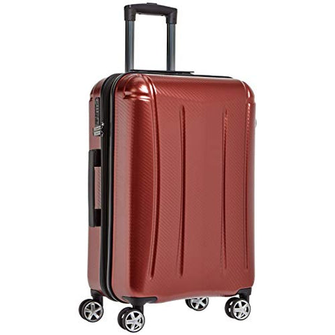 AmazonBasics Oxford Expandable Spinner Luggage Suitcase with TSA Lock - 28 Inch, Red