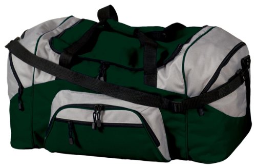 Port & Company Bg99 Colorblock Sport Duffel - Hunter/Grey - Osfa