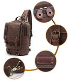 Multi-Functional Canvas Leather Chest Bag Personality Crossbody Bags Handbag Men's Travel Messenger