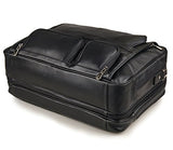 Men Vintage Black Genuine Leather Briefcase Office Business Messenger Bag