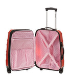 Rockland Melbourne 3 Piece Abs Luggage Set, Redwave, One Size