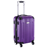GHP Purple 14"Wx10"Thickx20"H 4-Wheel Spinner Lightweight Expandable Trolley Suitcase