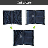 Aluminum Frame Luggage TSA Approved Suitcase Hardside PC Carry On Spinner 20", Black