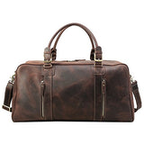 Polare Mens Vintage Leather Duffel Overnight Travel Duffle Weekender Bag (X-Large 23.2'')