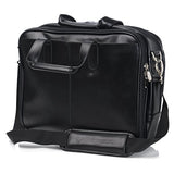 Alpine Swiss Monroe Leather Briefcase Top-Zip Laptop Messenger Bag Black