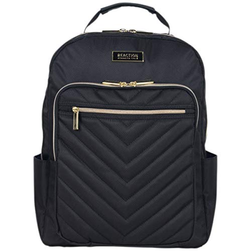 Kenneth Cole Reaction Women's Chelsea Chevron Quilted 15-Inch Laptop & Tablet Fashion Travel Backpack, Black, One Size