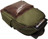 Mancini 15.6" Laptop Backpack in Olive - Brown Trim