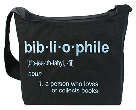 Dancing Participle Bibliophile Blue Embroidered Sling Bag