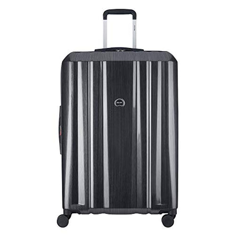 Delsey Luggage Devan 29" Checked Luggage, Hard Case Expandable Suitcase (Silver)