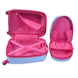 GHP 16"×12"×8.5" ABS Kids Animal Shaped Trolley Suitcase Luggage w 12" School Backpack