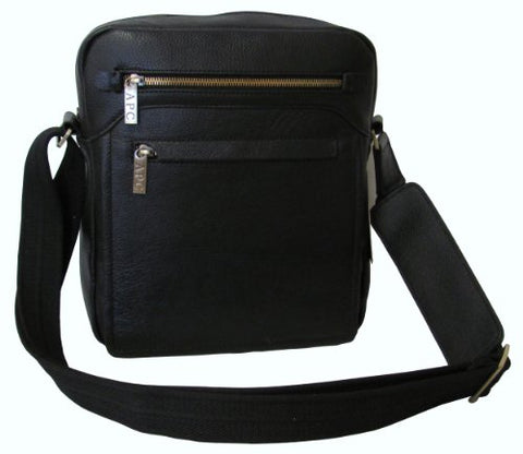 AmeriLeather Front Flap Messenger Bag (Black)
