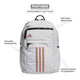 adidas Unisex League 3 Stripe Backpack, White/Black/Rose Gold, One Size