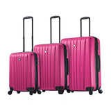 Mia Toro Italy Magari Hardside Spinner Luggage 3Pc Set - Fuschia