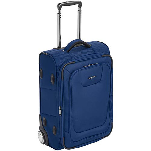 Amazonbasics Premium Upright Expandable Softside Suitcase With Tsa Lock - 22 Inch, Blue