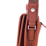 Bugatti Sartoria Large Leather Briefcase, Top Grain Leather, Cognac